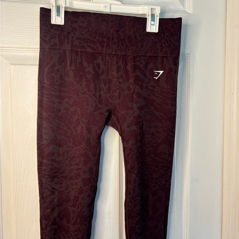 Gymshark Kids' Burgundy Animal-Print Leggings